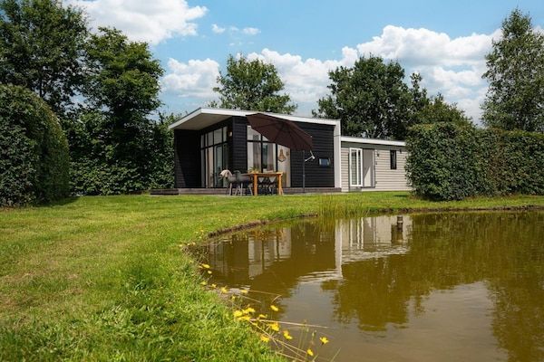 Buitenkant - Stijlvolle familielodge in het bos met eigen bubbelbad in Rijssen (1)