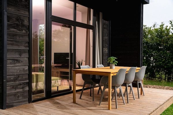 Terras - Luxe lodge met bubbelbad en sauna voor 5 personen in Zuna (5)