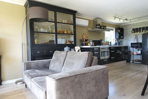 Woonkamer - Vechtdalchalet de Wilg in Rheezerveen (2)