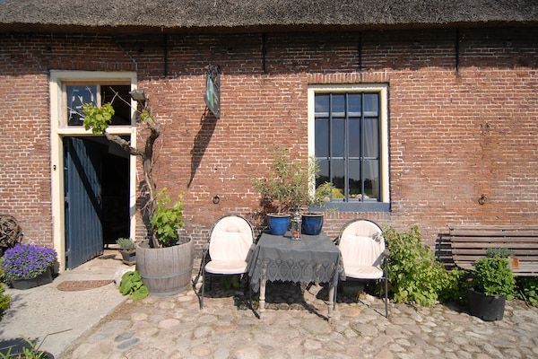 Terras - Boerderij aan de Lauwers met roeiboot in Burum (4)