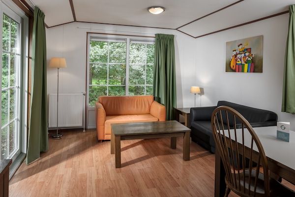 Woonkamer - Gezellig chalet in het Borgerbos in Borger (3)