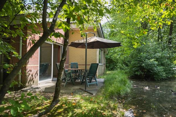 Terras - Bungalow in Nederland met Sauna en Privacy in Kootwijk (2)